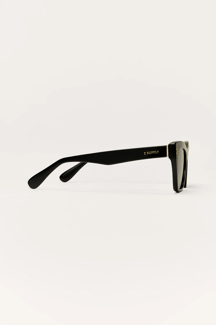 Z Supply Park Ave Polarized Sunglasses - Polished Black/Grey Polarized - Dear Lucy