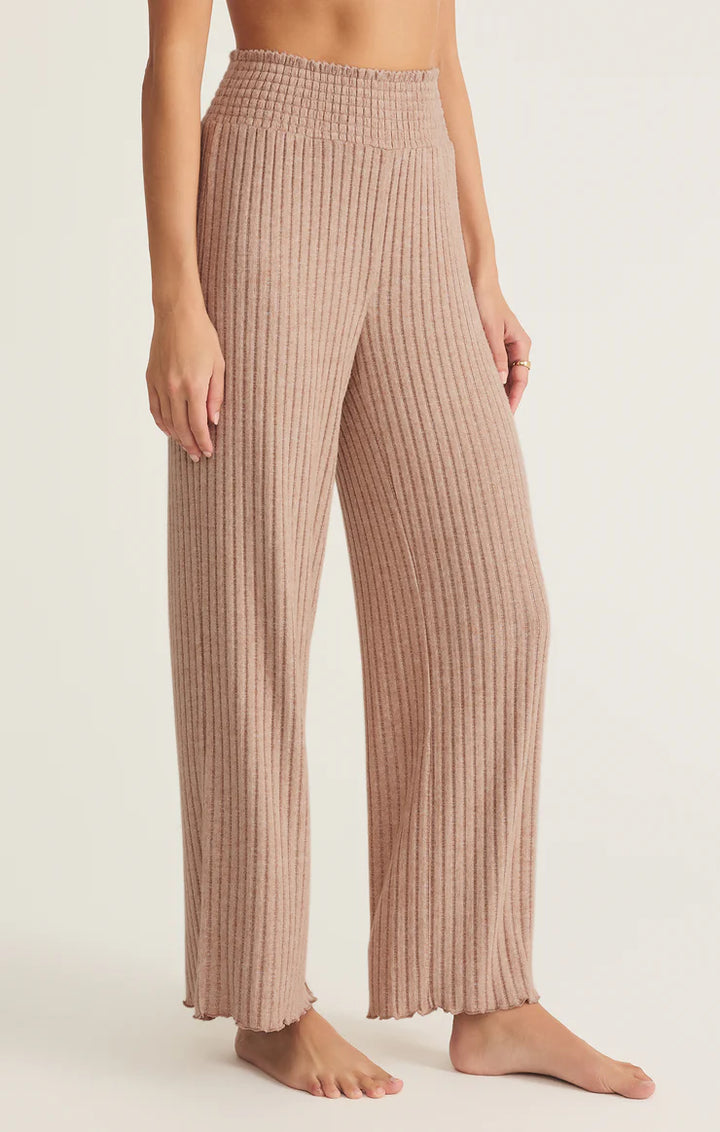 Z Supply Dawn Lux Rib Pant in Iced Coffee - Dear Lucy