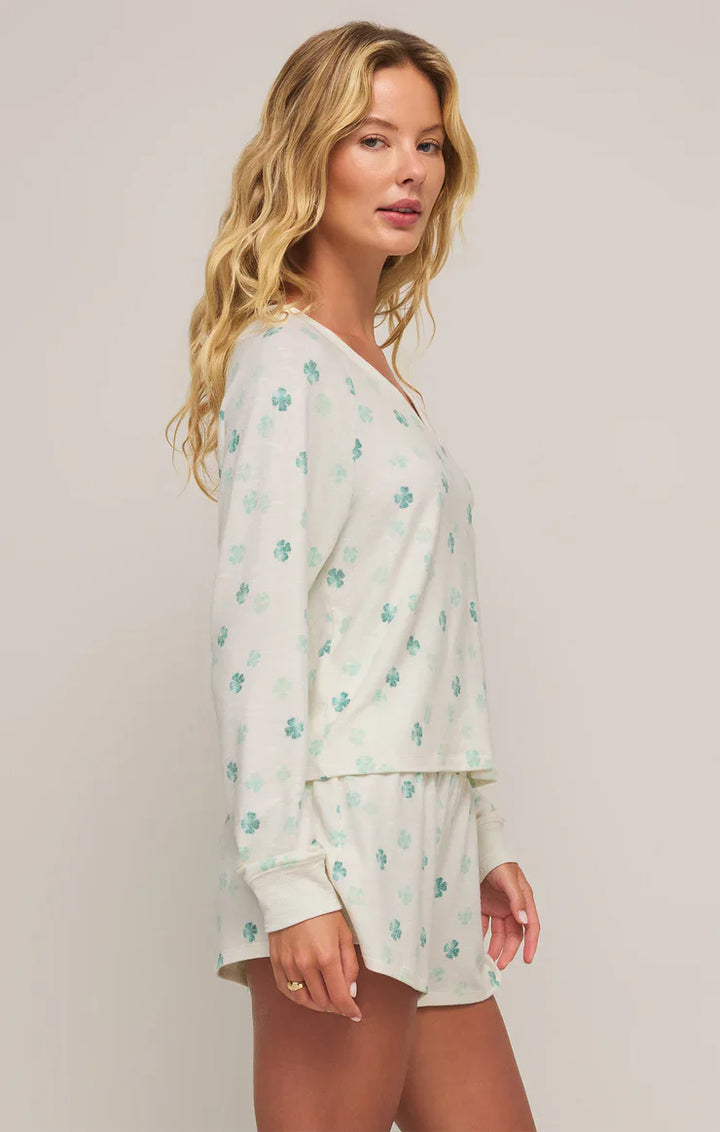 Z Supply Maggie Long Sleeve Clover tee - Dear Lucy