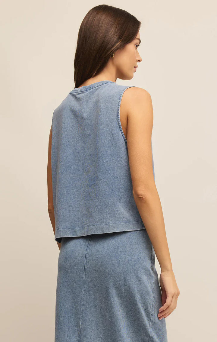 Z Supply Sloan Jersey Denim Muscle Tank - Dear Lucy