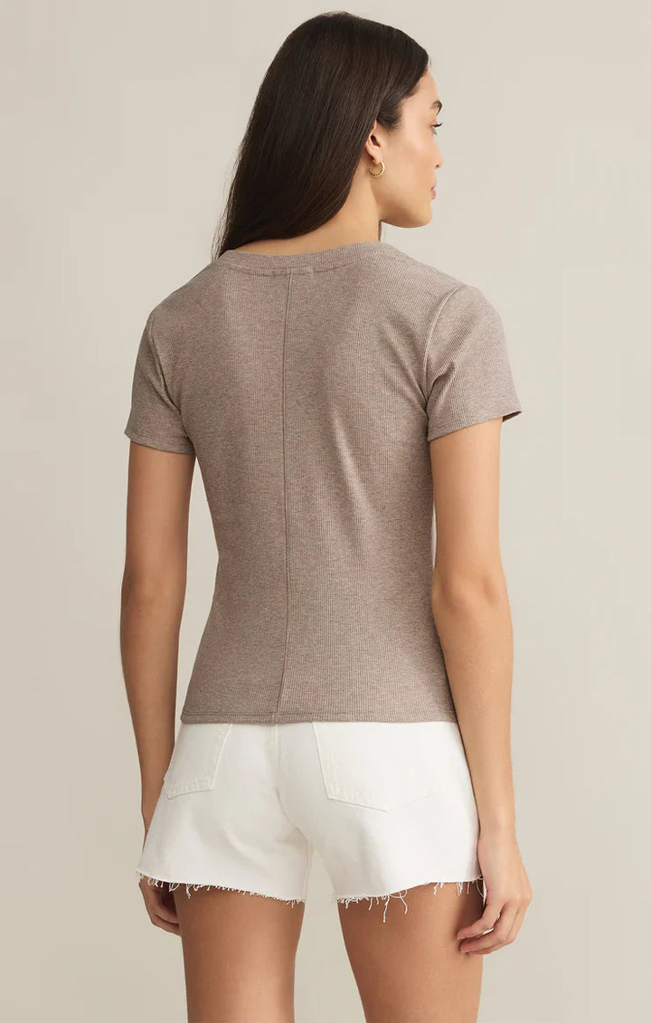 Z Supply Sirena Short Sleeve Rib Tee - Dear Lucy