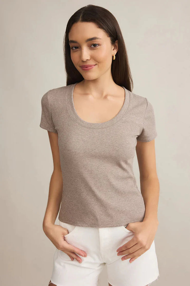 Z Supply Sirena Short Sleeve Rib Tee - Dear Lucy
