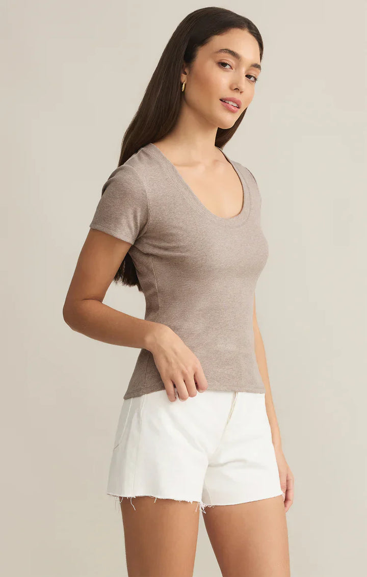Z Supply Sirena Short Sleeve Rib Tee - Dear Lucy