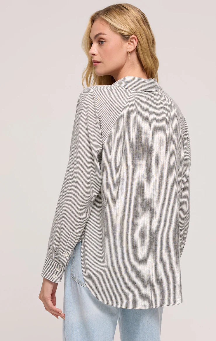 Z Supply The Perfect Linen Top – Sea Salt - Dear Lucy