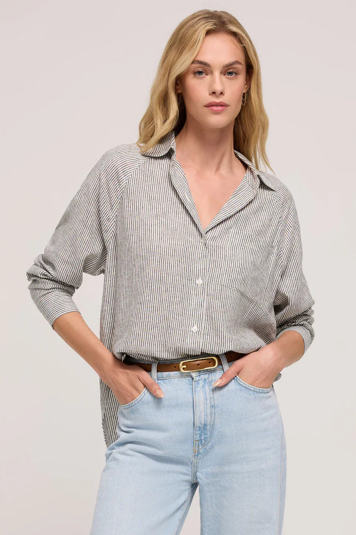 Z Supply The Perfect Linen Top – Sea Salt - Dear Lucy