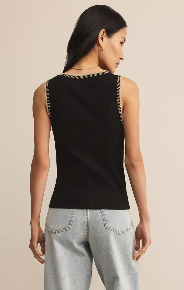 Z Supply Social Whipstitch Tank – Black