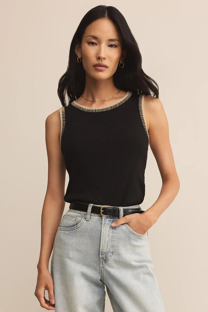 Z Supply Social Whipstitch Tank – Black