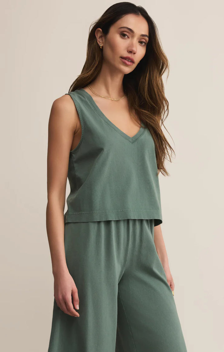 Z Supply Sloane V-Neck Top – Hunter Green