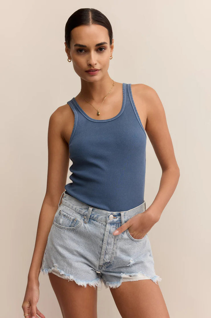 Z Supply Classic Scoop Tank – Vintage Indigo - Dear Lucy