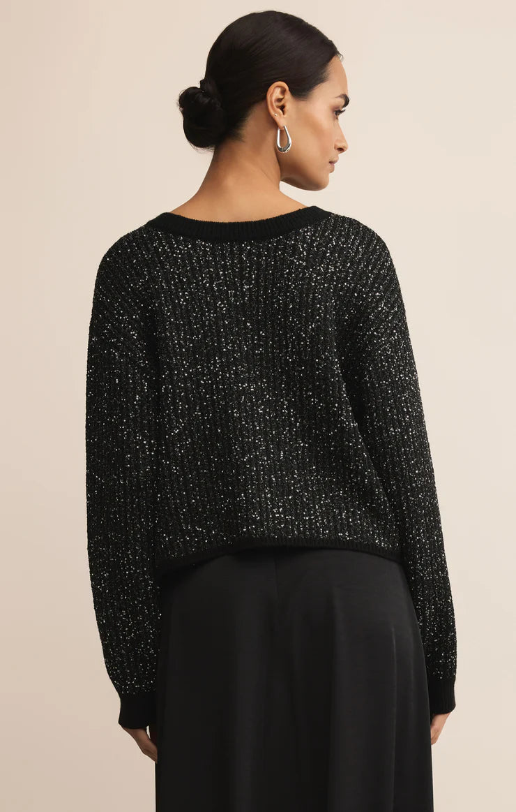 Z Supply Gleam Sequin Sweater Black