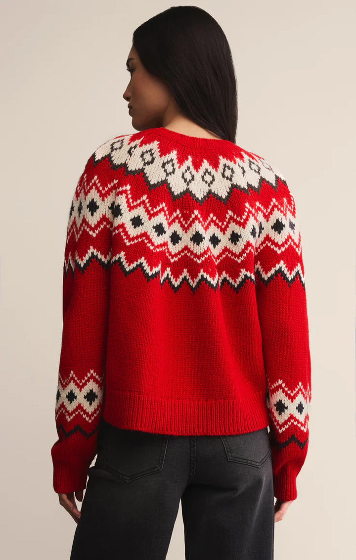 Z Supply Adornment Sweater Festive Red