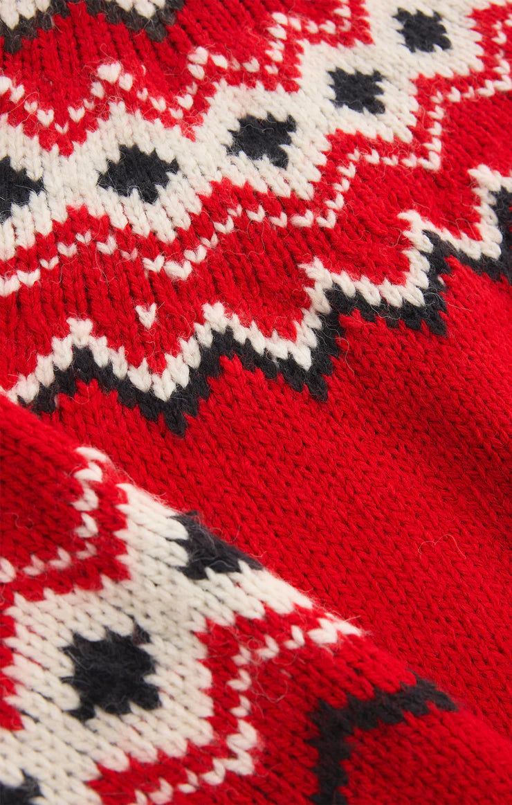 Z Supply Adornment Sweater Festive Red