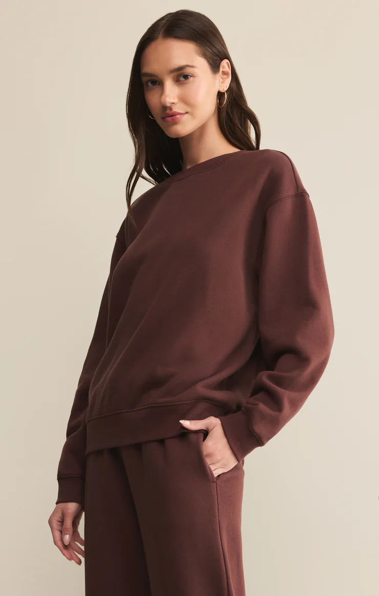 Z supply crew neck sweatshirt in sandalwood