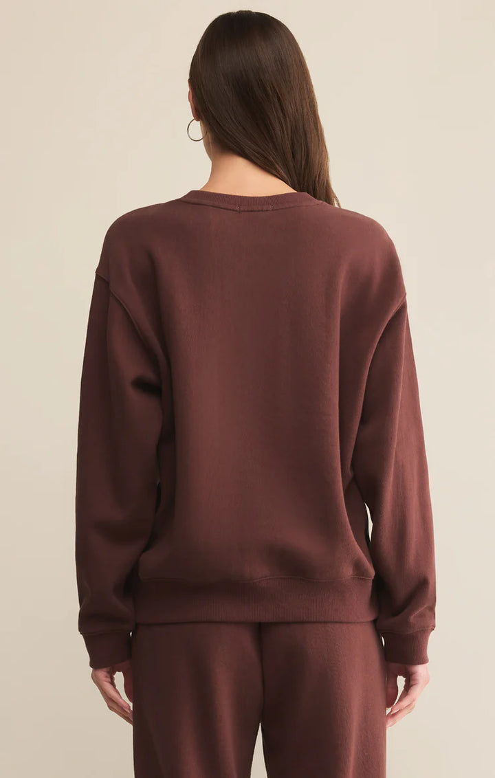 Z supply crew neck sweatshirt in sandalwood