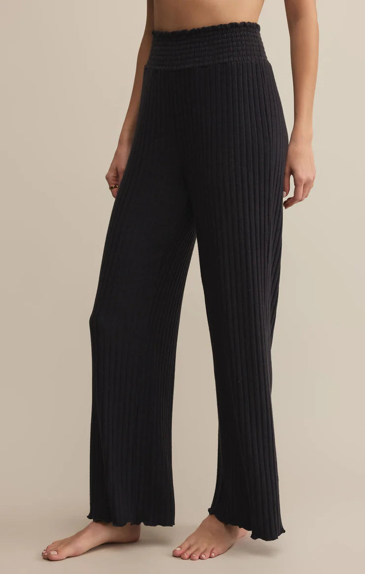 black smocked ribbed lounge pant by z supply 