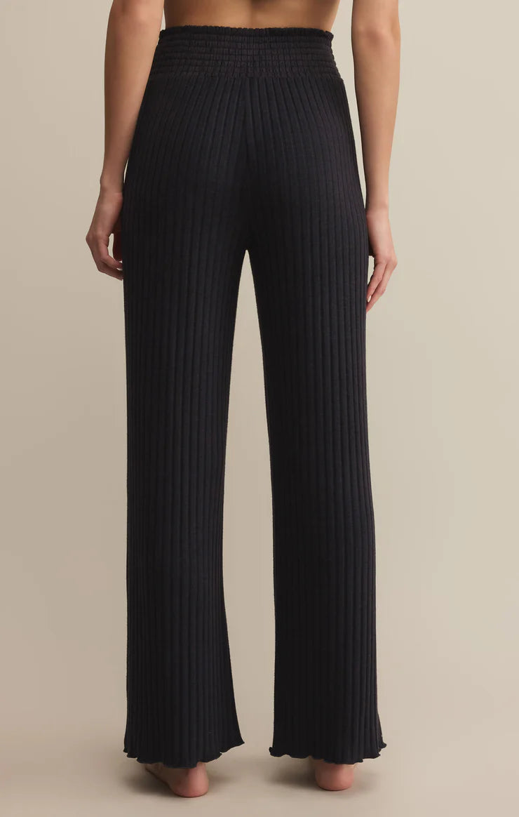 black smocked ribbed lounge pant by z supply 