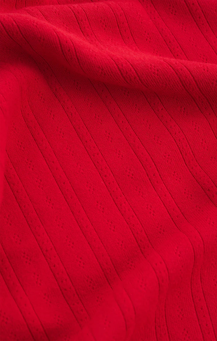 Close-up of red textured fabric Z Supply 