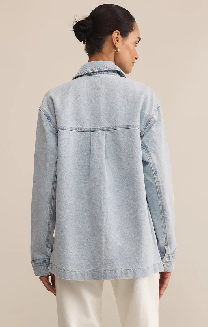 Z supply button up long sleeve denim jacket