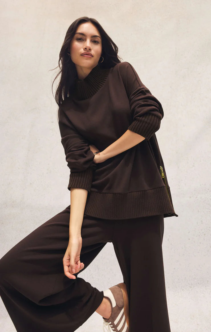 Z Supply Scout Luxe Pant in Chocolate Cherry