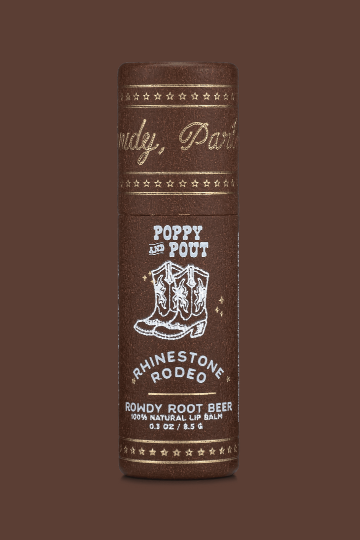 Poppy & Pout Lip Balm, Rhinestone Rodeo, Rowdy Rootbeer - Dear Lucy