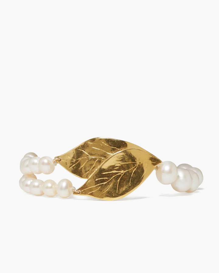 Chan Luu Falling Leaf Bracelet in White Pearl - Dear Lucy