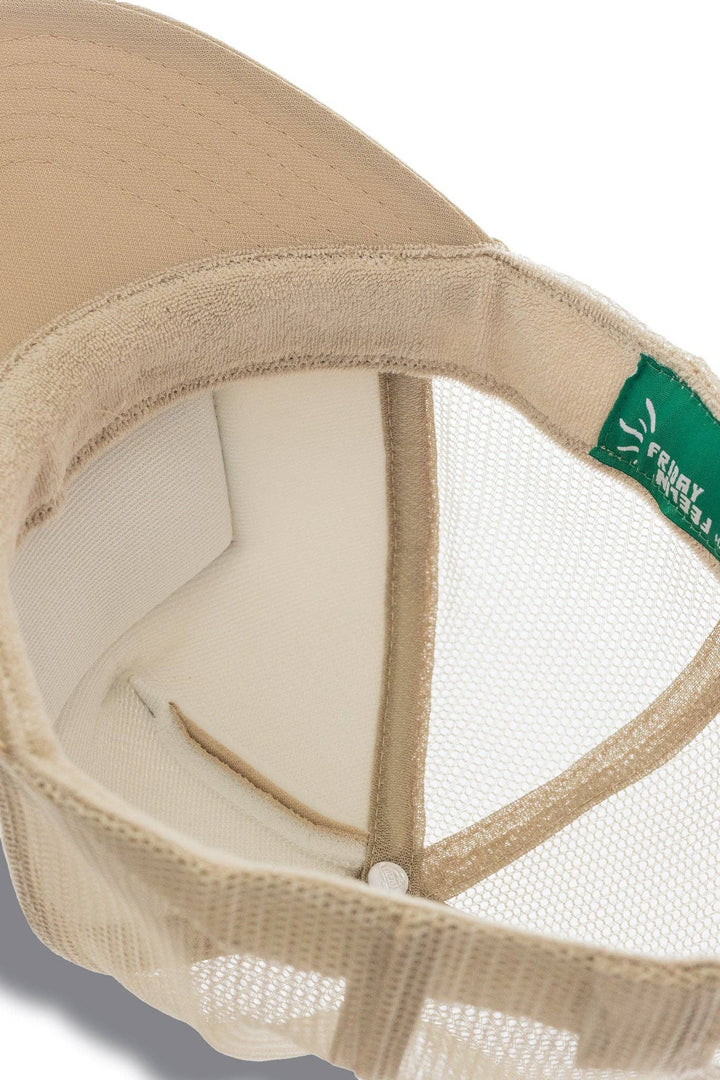 Take It Easy Trucker Hat in Tan - Dear Lucy