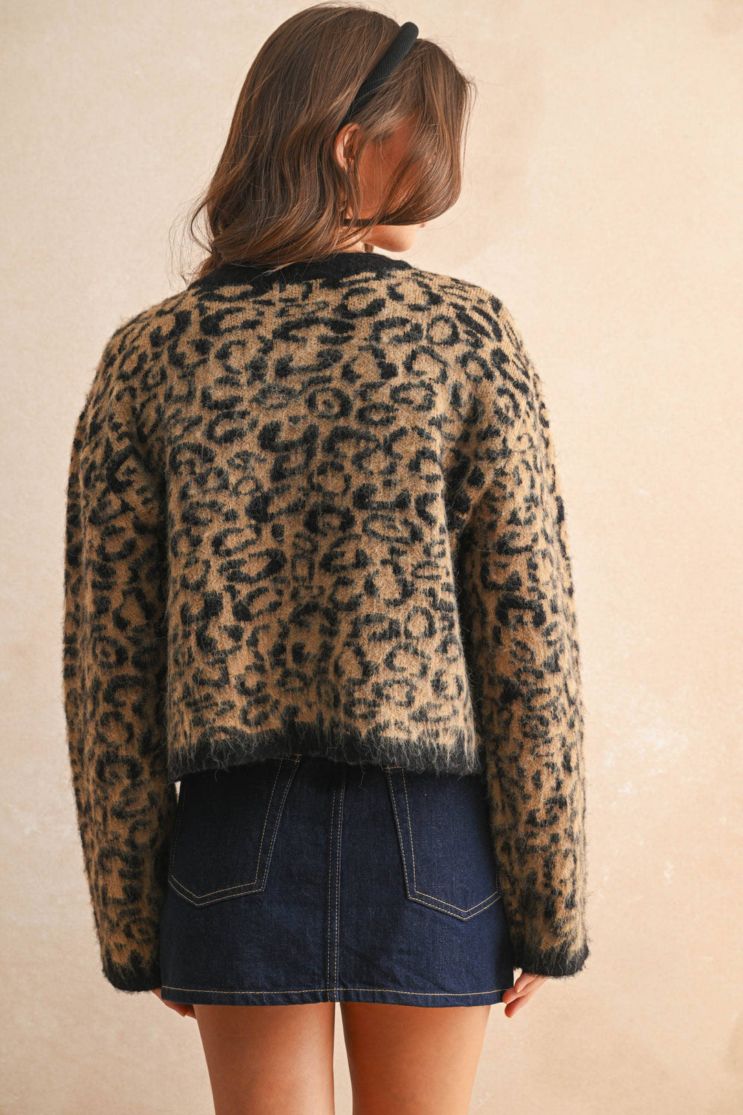 J5115   LEOPARD PRINT SWEATER CARDIGAN - Dear Lucy