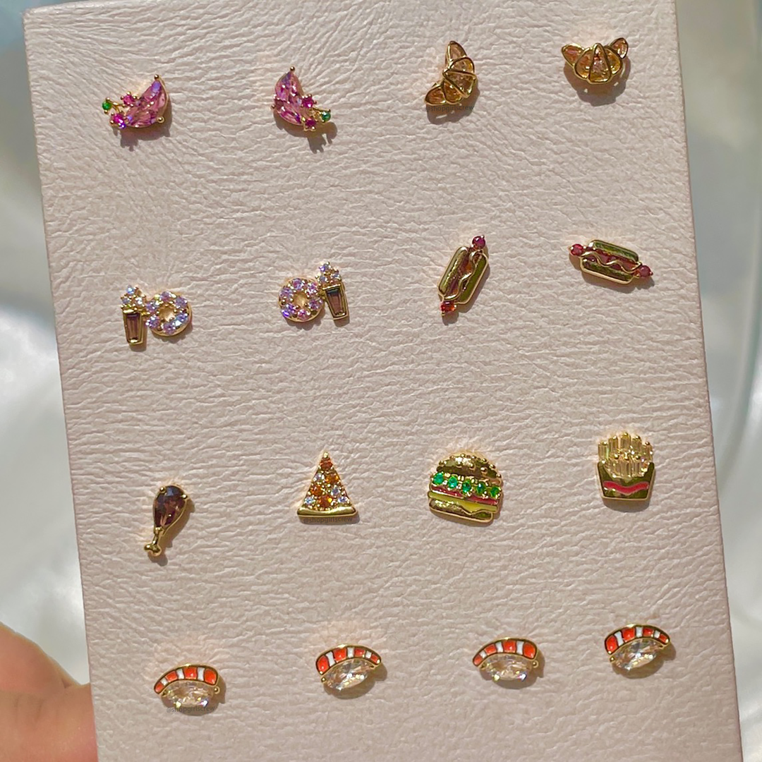 Girls Crew Salmon Nigiri Stud Earrings - Dear Lucy