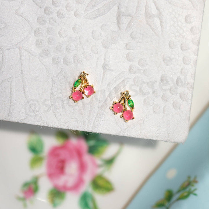 Girls Crew Cherry Stud Earrings - Dear Lucy