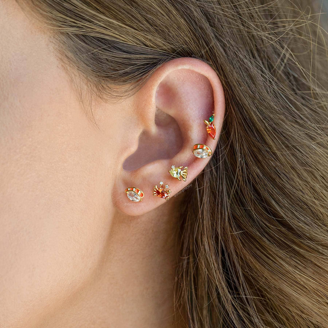 Girls Crew Salmon Nigiri Stud Earrings - Dear Lucy