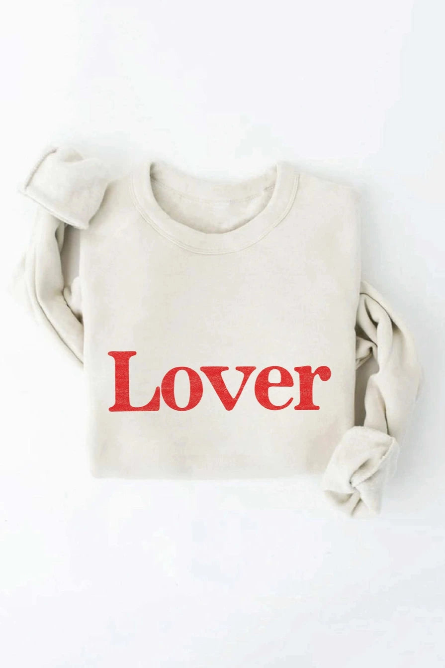 LOVER Sweatshirt in VINTAGE WHITE - Dear Lucy