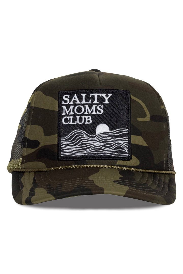 Friday Feelin' Salty Moms Trucker Hat in Camo - Dear Lucy
