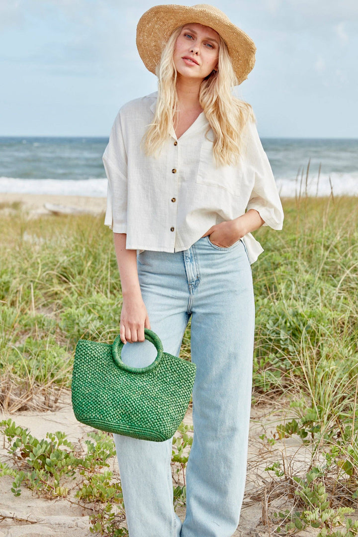 Mar Y Sol Serena Tote in Emerald - Dear Lucy