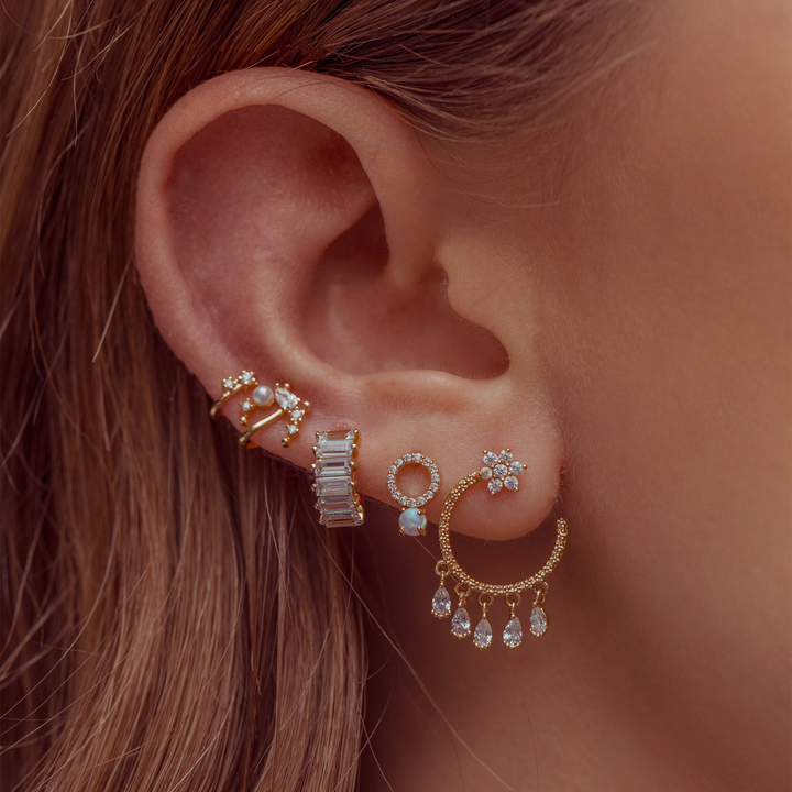 Girls Crew Bling Baguette Huggie Hoop Earrings - Dear Lucy