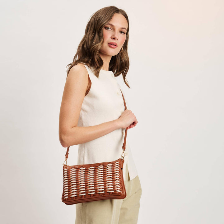 Moda Luxe Maggie Crossbody Tan Ivory