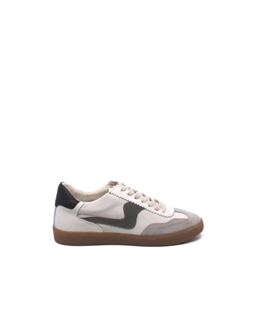 Dolce Vita's Notice White/Grey fashion sneaker mixes textures and patterns to add a touch of interest to elevate your look. 