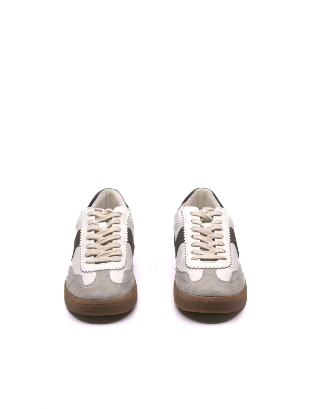 Dolce Vita's Notice White/Grey fashion sneaker mixes textures and patterns to add a touch of interest to elevate your look. 