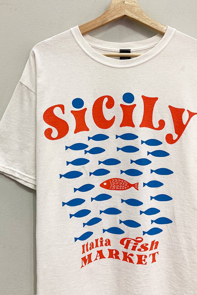 Sweet Claire Sicily Fishes Graphic Tee - Dear Lucy