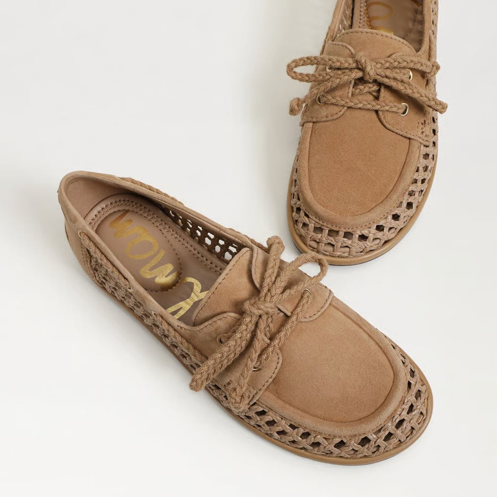 Sam Edelman Bria Woven Loafer in Cyprus Tan Suede