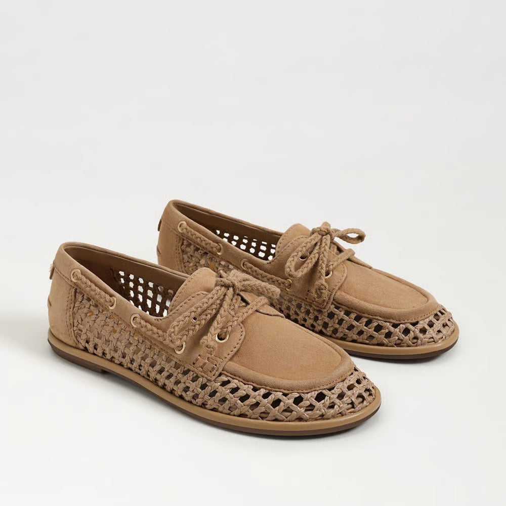Sam Edelman Bria Woven Loafer in Cyprus Tan Suede