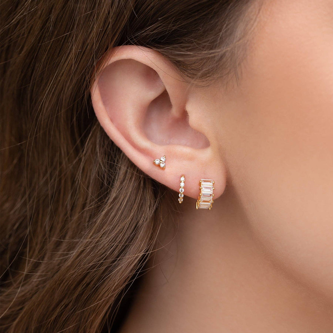 Girls Crew Bling Baguette Huggie Hoop Earrings - Dear Lucy