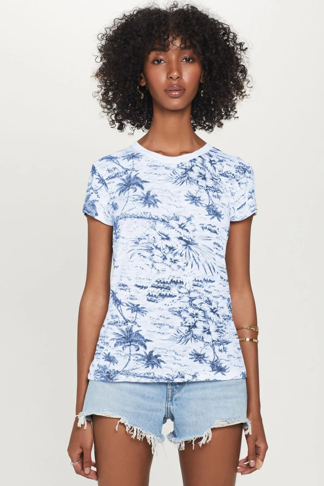Goldie Palm Island Ringer Tee in Limoges - Dear Lucy