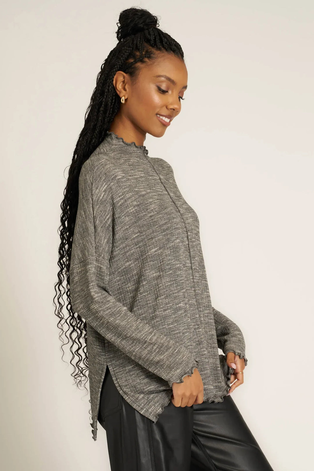 Project Social T Sea of Love Seamed Long Sleeve in Mother of Pearl - Dear Lucy