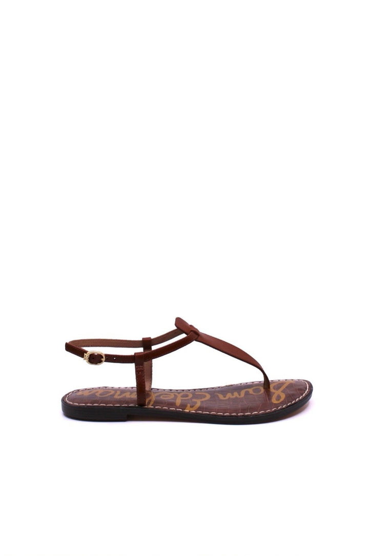 Sam Edelman GiGi Kona Brown side view - Dear Lucy Featuring slim leather straps, a classic thong silhouette, and a lightly cushioned footbed,