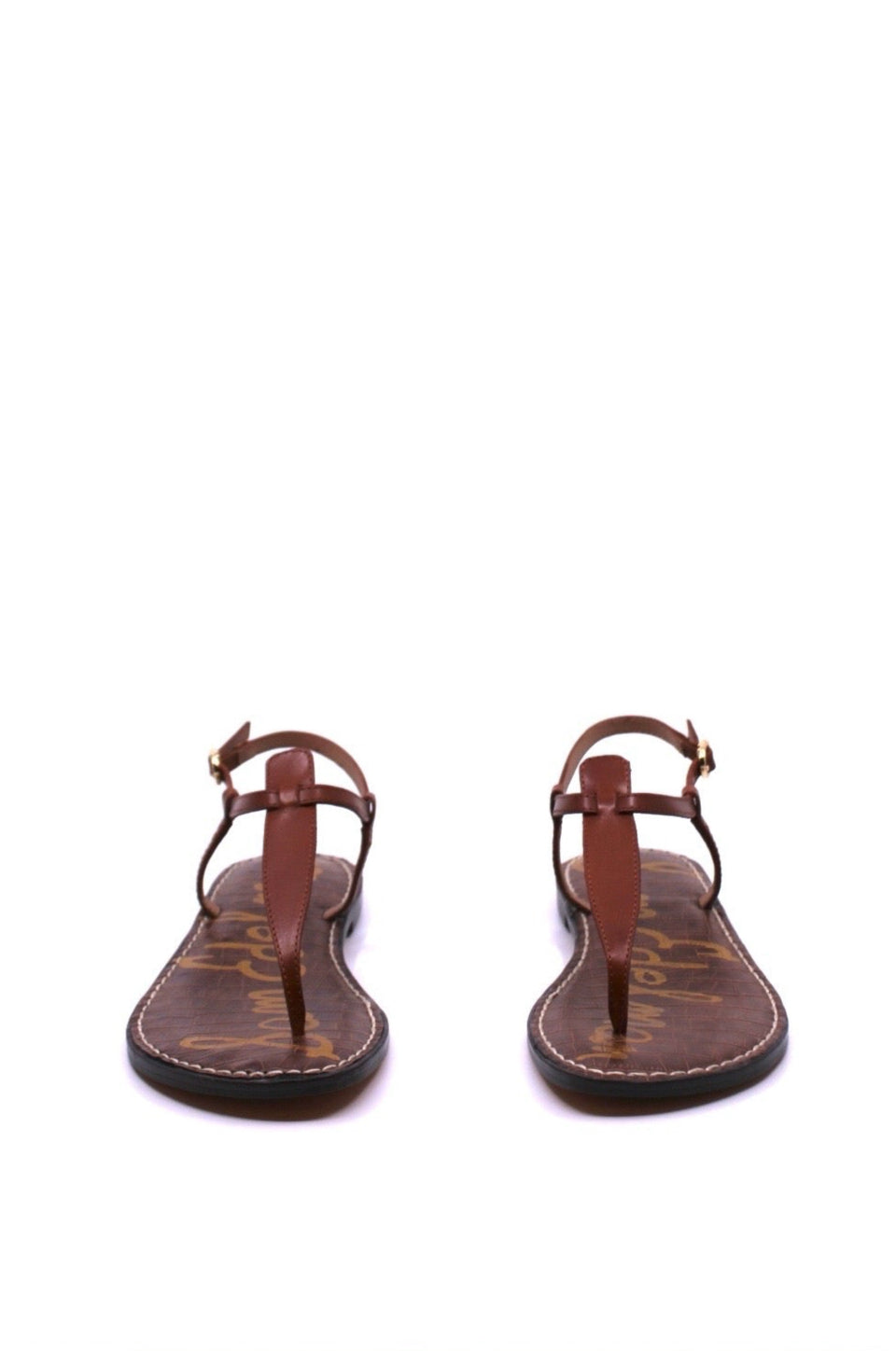 Sam Edelman GiGi Kona Brown front view - Dear Lucy Featuring slim leather straps, a classic thong silhouette, and a lightly cushioned footbed,