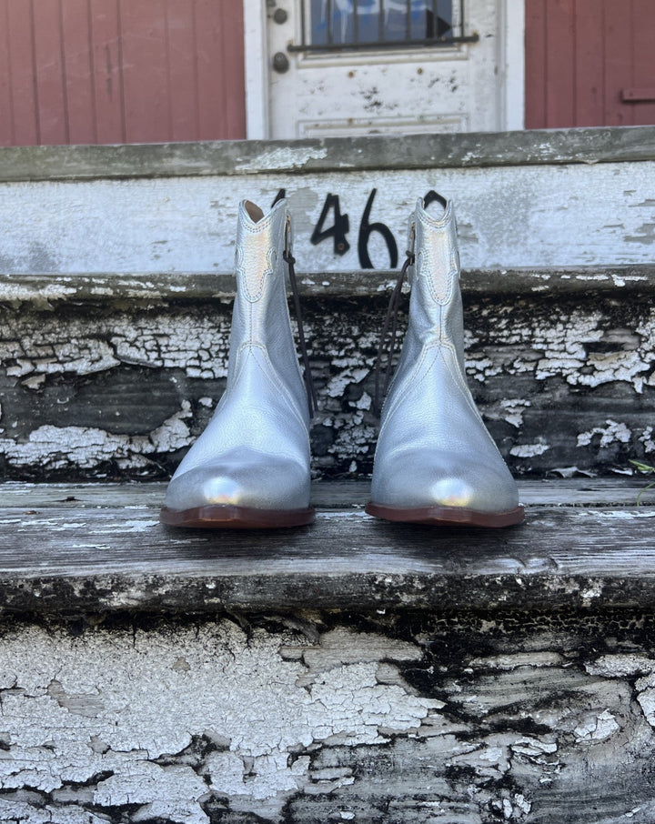Free People New Frontier Western Boot Silver - Dear Lucy