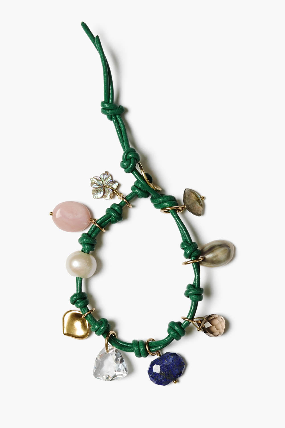 Chan Luu Leather Charm Bracelet in Green Mix - Dear Lucy