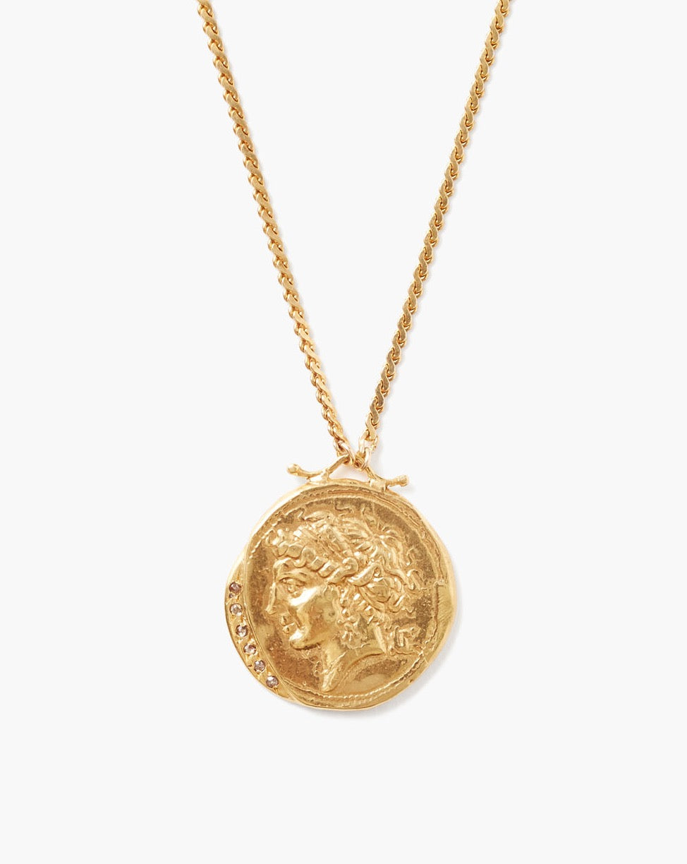 Chan Luu Gold Coin Necklace With Diamonds - Dear Lucy