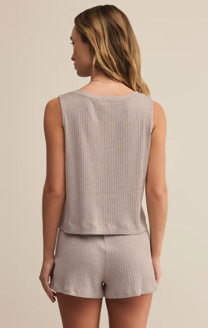 The Sloane V-Neck Rib Tank by Z Supply in Slate Grey is a must-have for your fall lounge lineup. Crafted from ultra-soft ribbed knit, this relaxed-fit tank features a flattering v-neckline and a versatile neutral tone that pairs effortlessly with your favorite cozy layers.