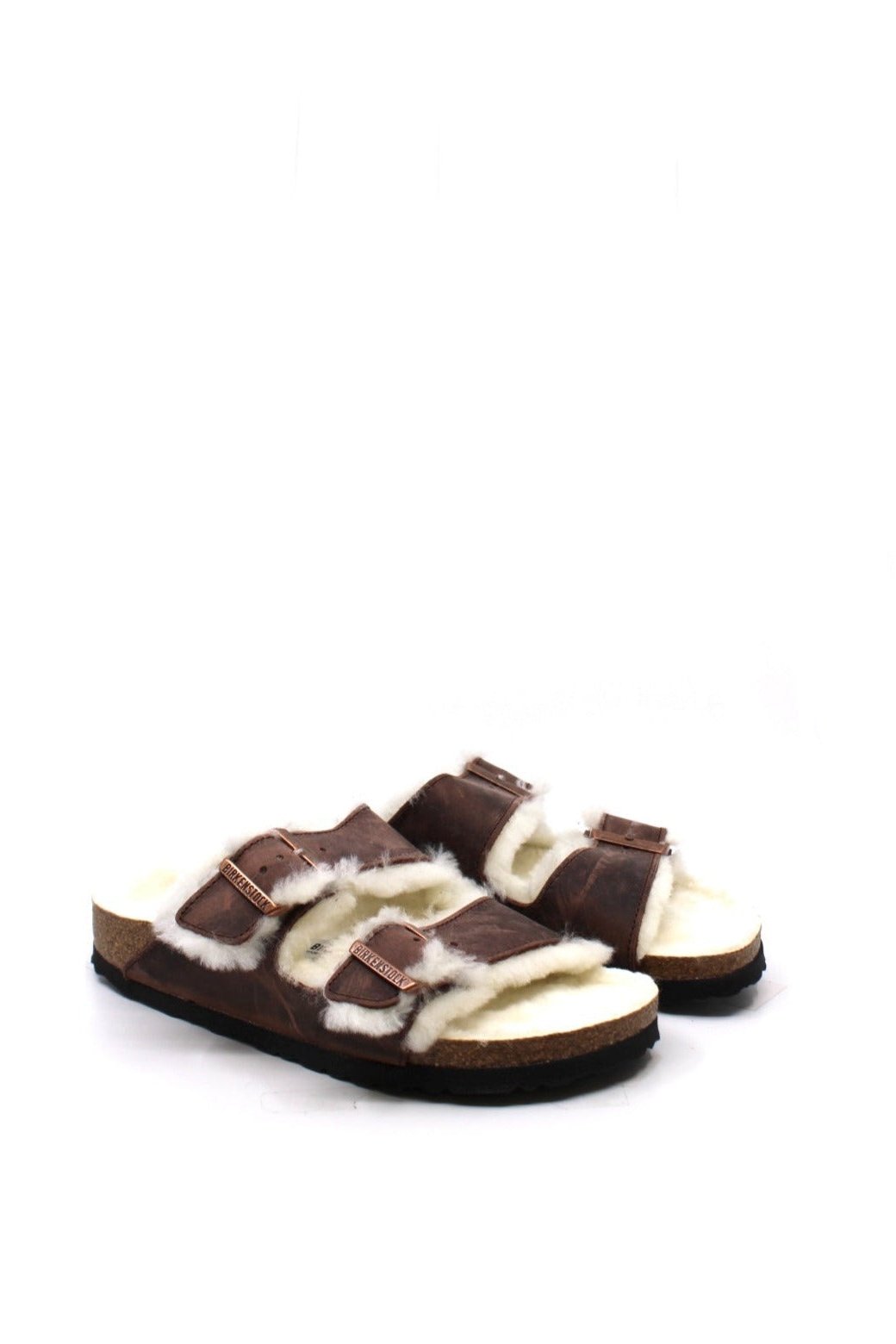 Birkenstock Arizona Shearling Habana Oiled Leather Narrow - Dear Lucy